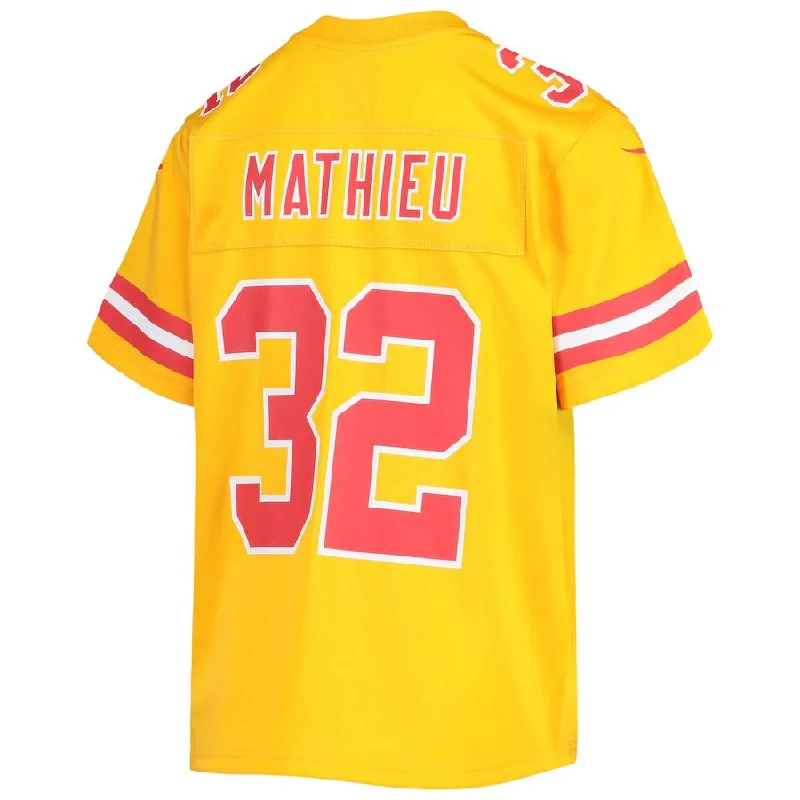 KC.Chiefs #32 Tyrann Mathieu Gold Inverted Team Game Jersey Stitched American Football Jerseys-NFL Supporter Jerseys -