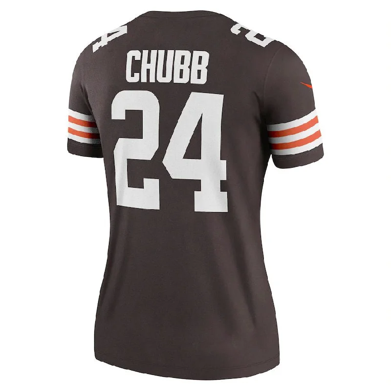 C.Browns #24 Nick Chubb Brown Legend Jersey Stitched American Football Jerseys-NFL Breast Cancer Awareness Jerseys -