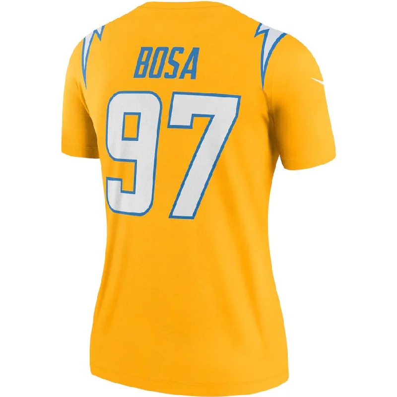 LA.Chargers #97 Joey Bosa Gold Inverted Legend Jersey Stitched American Football Jerseys-NFL Throwback Jerseys -