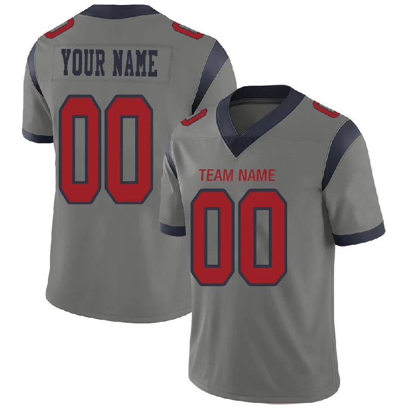 Custom H.Texans Stitched American Football Jerseys Personalize Birthday Gifts Grey Jersey-NBA Retro Basketball Jerseys -