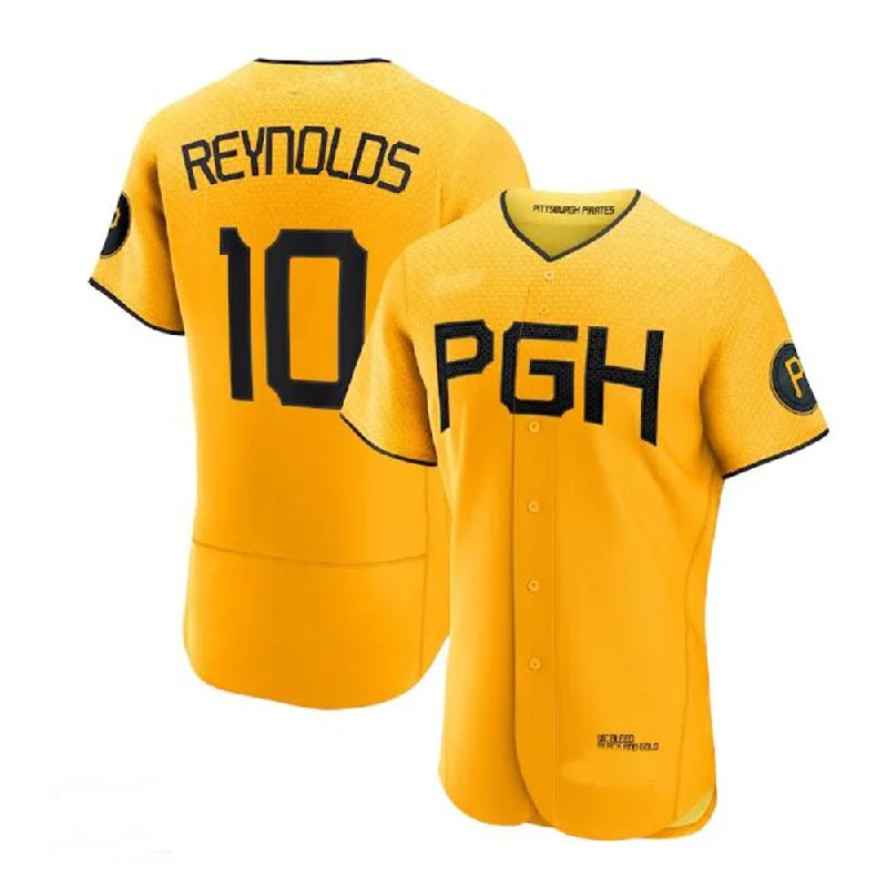 Pittsburgh Pirates #10 Bryan Reynolds 2023 City Connect Authentic Player Jersey - Gold Baseball Jerseys-NBA Short Sleeve Jerseys -