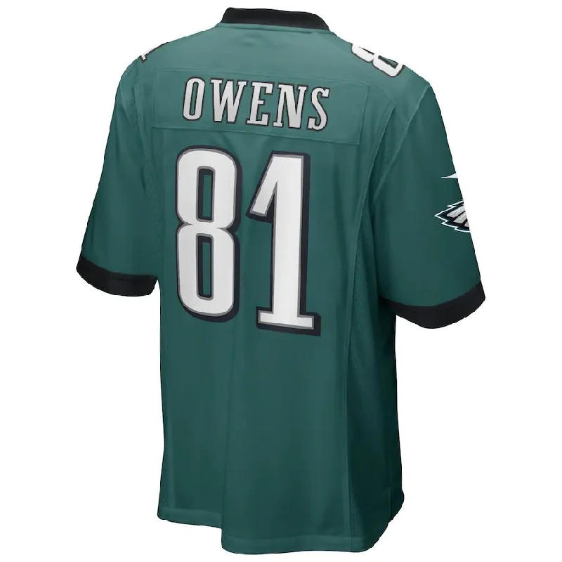 P.Eagles #81 Terrell Owens Midnight Green Game Retired Player Jersey Stitched American Football Jerseys-NFL Official Licensed Jerseys -