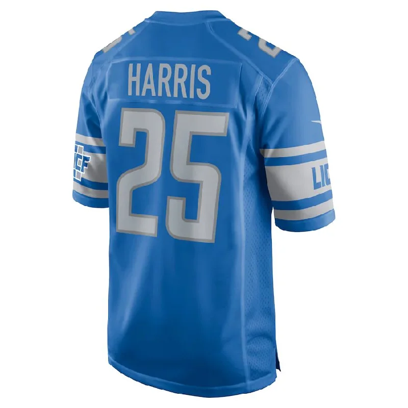 D.Lions #25 Will Harris Blue Game Jersey Stitched American Football Jerseys-NFL Preseason Jerseys -