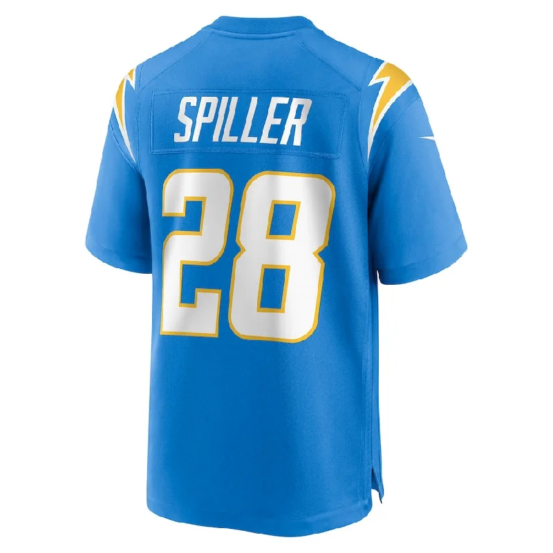 LA.Chargers #28 Isaiah Spiller Powder Blue Game Jersey Stitched American Football Jerseys-NFL Pro Bowl Jerseys -