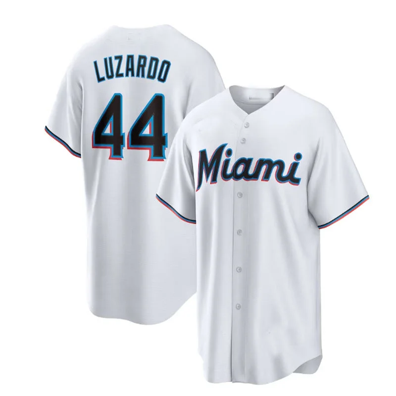 Miami Marlins #44 Jes¨²s Luzardo White Home Replica Player Jersey Baseball Jerseys-NBA Lightweight Basketball Jerseys -