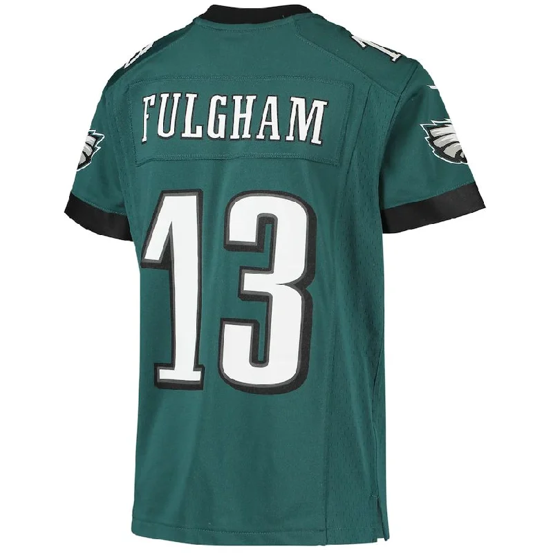 P.Eagles #13 Travis Fulgham Midnight Green Game Jersey Stitched American Football Jerseys-NFL Women’s Team Jerseys -