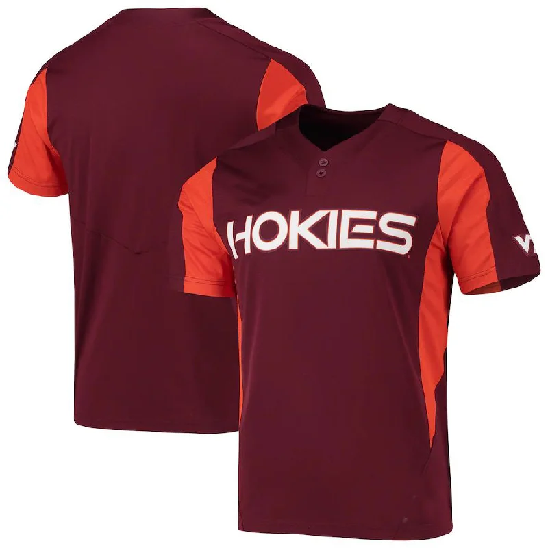 V.Tech Hokies 2-Button Replica Baseball Jersey Maroon Stitched American College Jerseys-NBA Alternative Jerseys -