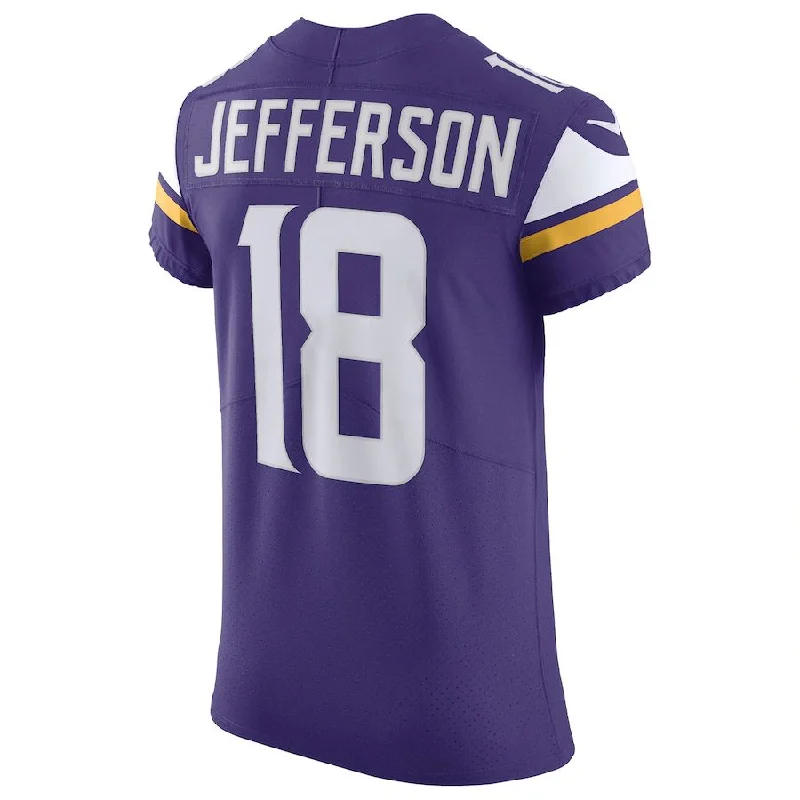 MN.Vikings #18 Justin Jefferson Purple Vapor Elite Jersey Stitched American Football Jerseys-NFL 100th Anniversary Jerseys -