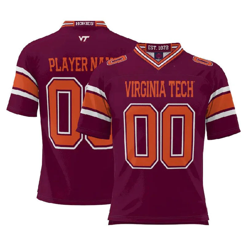 Custom V.Tech Hokies ProSphere NIL Pick-A-Player Football Jersey Maroon Stitched American College Jerseys-NBA Hall of Fame Jerseys -