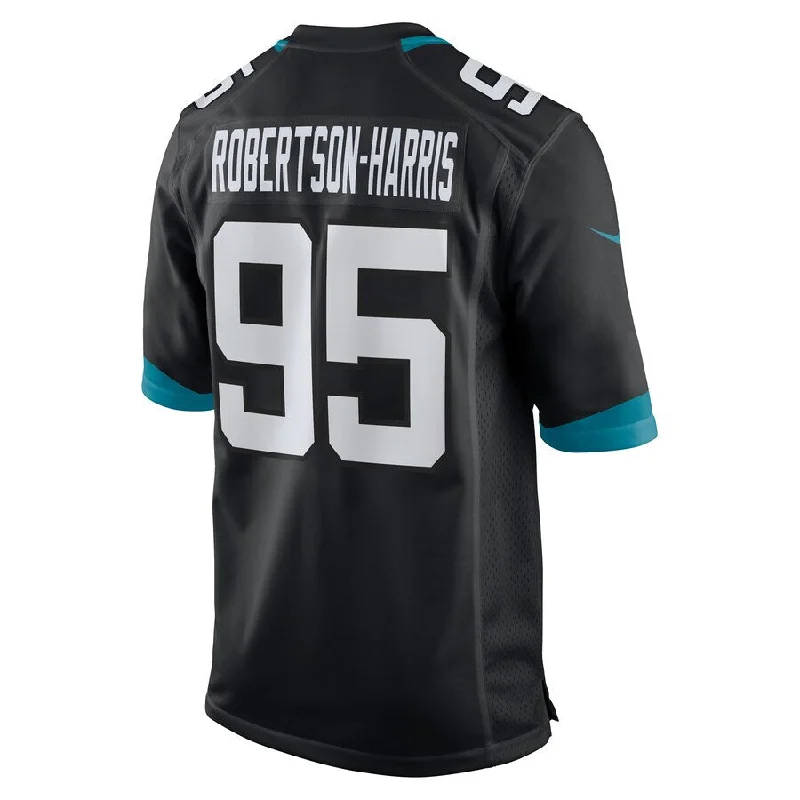 J.Jaguars #95 Roy Robertson-Harris Black Game Jersey Stitched American Football Jerseys-NFL Throwback Jerseys -