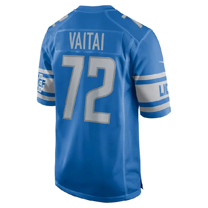 D.Lions #72 Halapoulivaati Vaitai Blue Game Jersey Stitched American Football Jerseys-NFL College Throwback Jerseys -