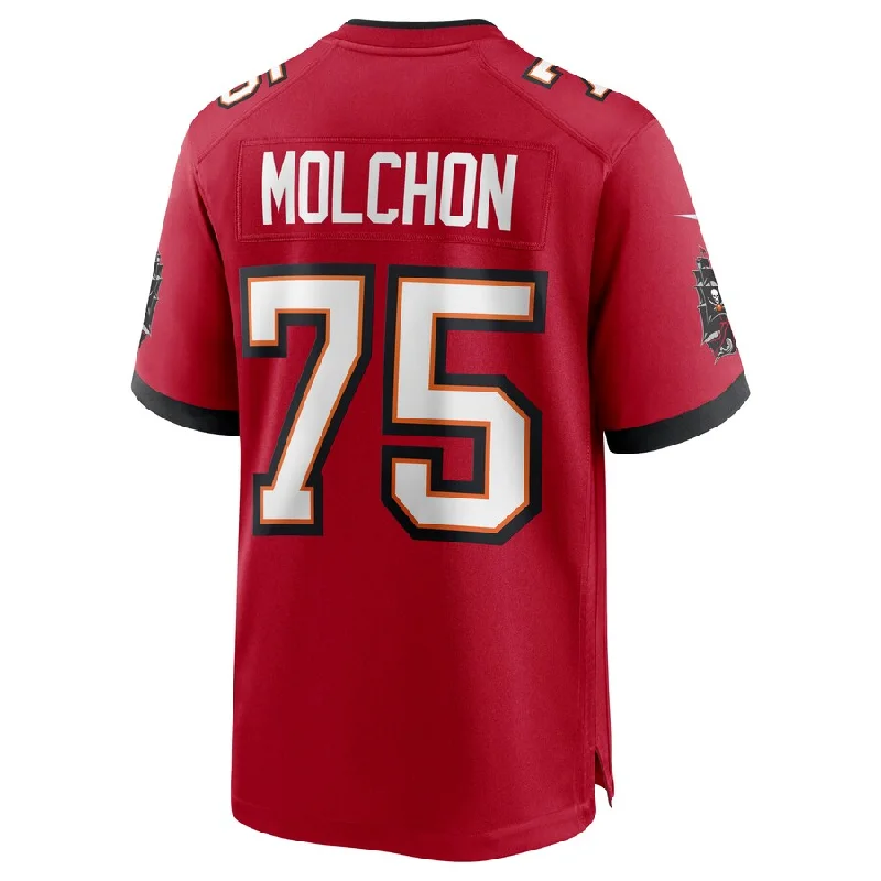 TB.Buccaneers #75 John Molchon Red Game Jersey Stitched American Football Jerseys-NFL Replica Team Jerseys -