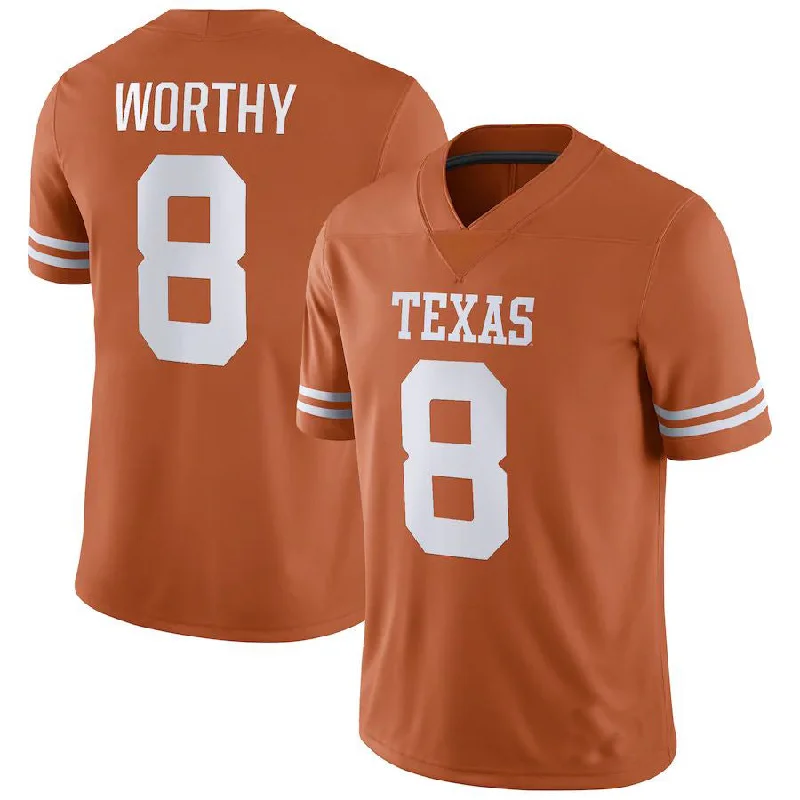 T.Longhorns #8 Xavier Worthy NIL Replica Football Jersey Texas Orange Stitched American College Jerseys-NBA Chinese New Year Jerseys -