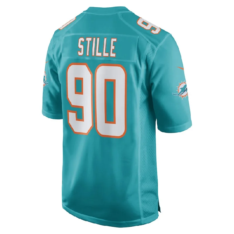 M.Dolphins #90 Ben Stille Aqua Game Player Jersey Stitched American Football Jerseys-NFL All-Star Game Jerseys -