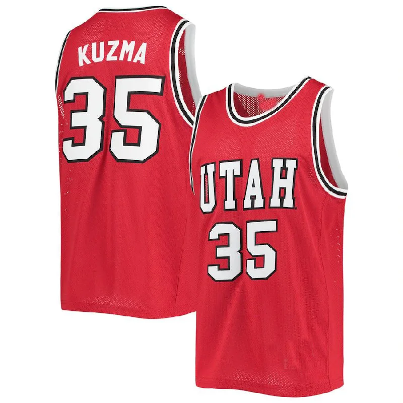 U.Utes #35 Kyle Kuzma Original Retro Brand Commemorative Classic Basketball Jersey Red Stitched American College Jerseys-NBA Autographed Jerseys -