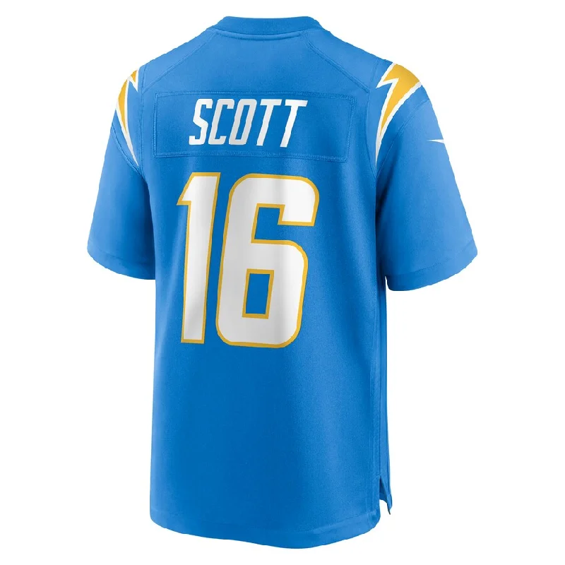 LA.Chargers #16 JK Scott Powder Blue Game Jersey Stitched American Football Jerseys-NFL Game-Worn Jerseys -