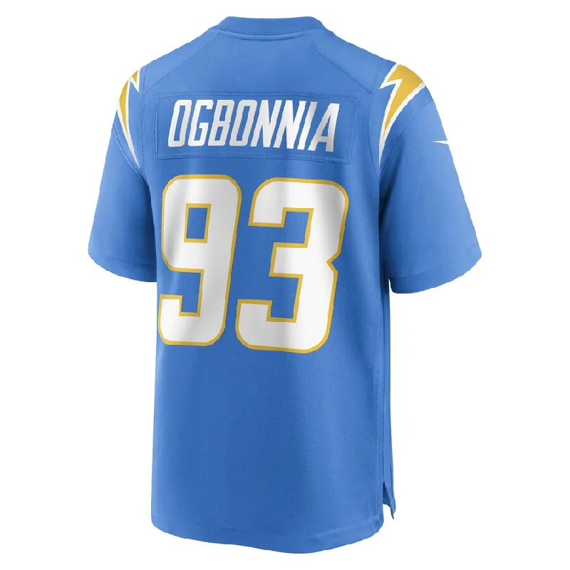 LA.Chargers #93 Otito Ogbonnia Powder Blue Game Player Jersey Stitched American Football Jerseys-NFL Game-Worn Jerseys -