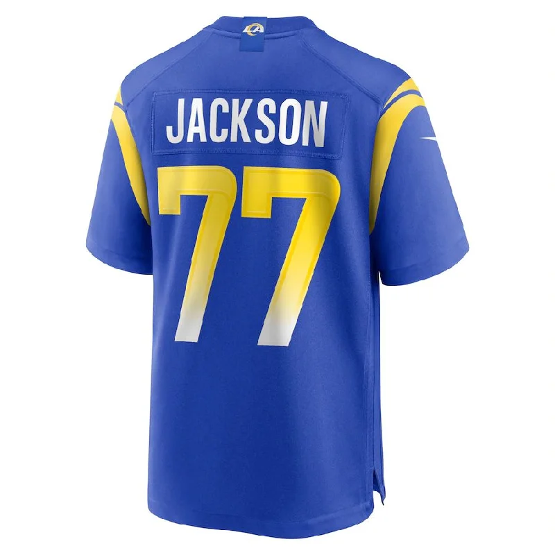 LA.Rams #77 AJ Jackson Royal Game Player Jersey Stitched American Football Jersey-NFL Official Team Jerseys -