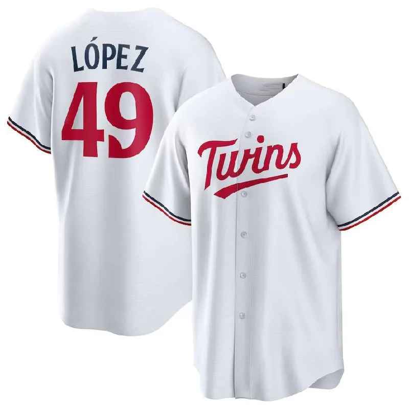 Minnesota Twins #49 Pablo L¨®pez White Home Limited Player Baseball Jersey-NBA Pro-Level Basketball Jerseys -