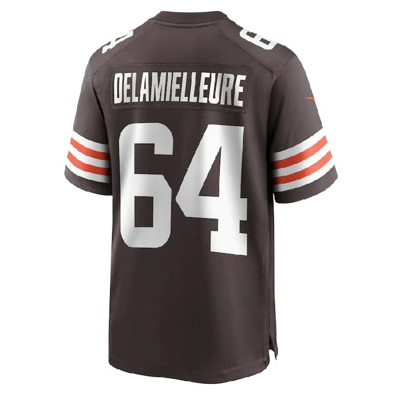 C.Browns #64 Joe DeLamielleure Brown Game Retired Player Jersey Stitched American Football Jerseys-NFL Pro Bowl Jerseys -