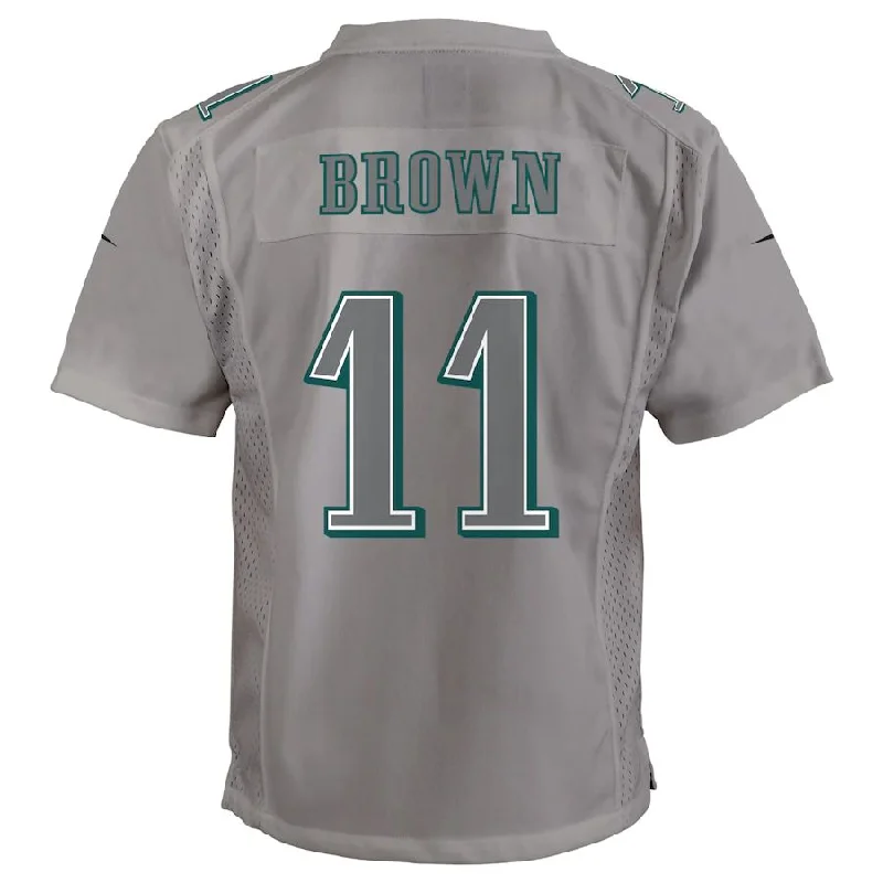 P.Eagles #11 A.J. Brown Gray Atmosphere Game Jersey Stitched American Football Jerseys-NFL Supporter Jerseys -