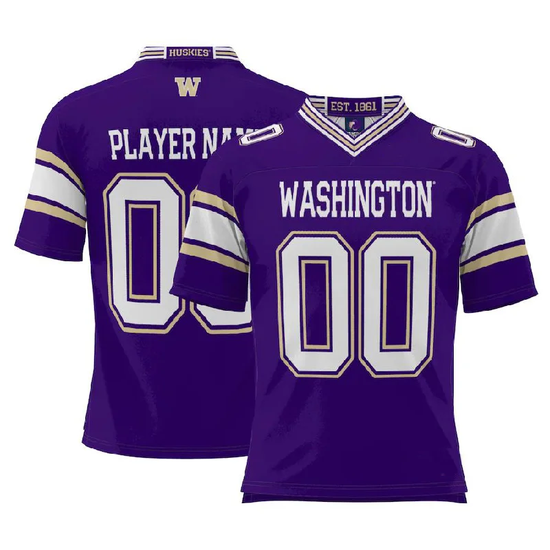 Custom W.Huskies ProSphere NIL Pick-A-Player Football Jersey Purple Stitched American College Jerseys-NBA Celebrity Game Jerseys -