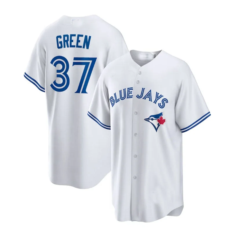 Toronto Blue Jays #37 Chad Green Home Replica Player Jersey - White Baseball Jerseys-NBA Celebrity Game Jerseys -