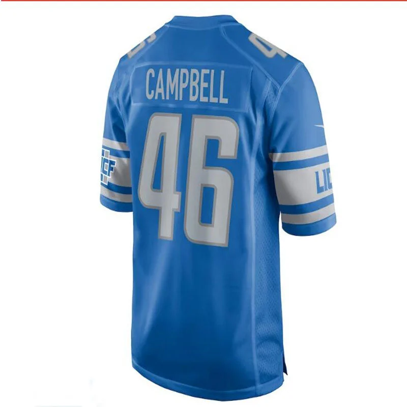 D.Lions #46 Jack Campbell 2023 Draft First Round Pick Game Jersey - Blue Stitched American Football Jerseys-NFL Performance Football Jerseys -