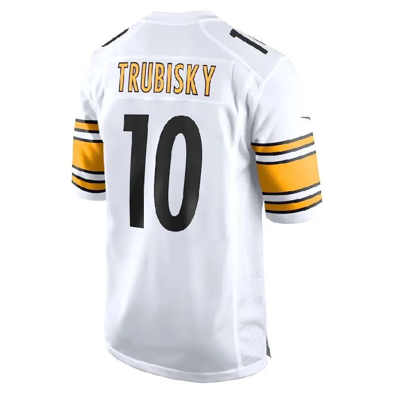 P.Steelers #10 Mitchell Trubisky White Game Player Jersey Stitched American Football Jerseys-NFL Throwback Jerseys -