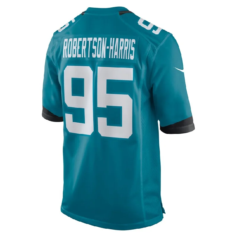 J.Jaguars #95 Roy Robertson-Harris Teal Game Jersey Stitched American Football Jerseys-NFL Custom Player Jerseys -