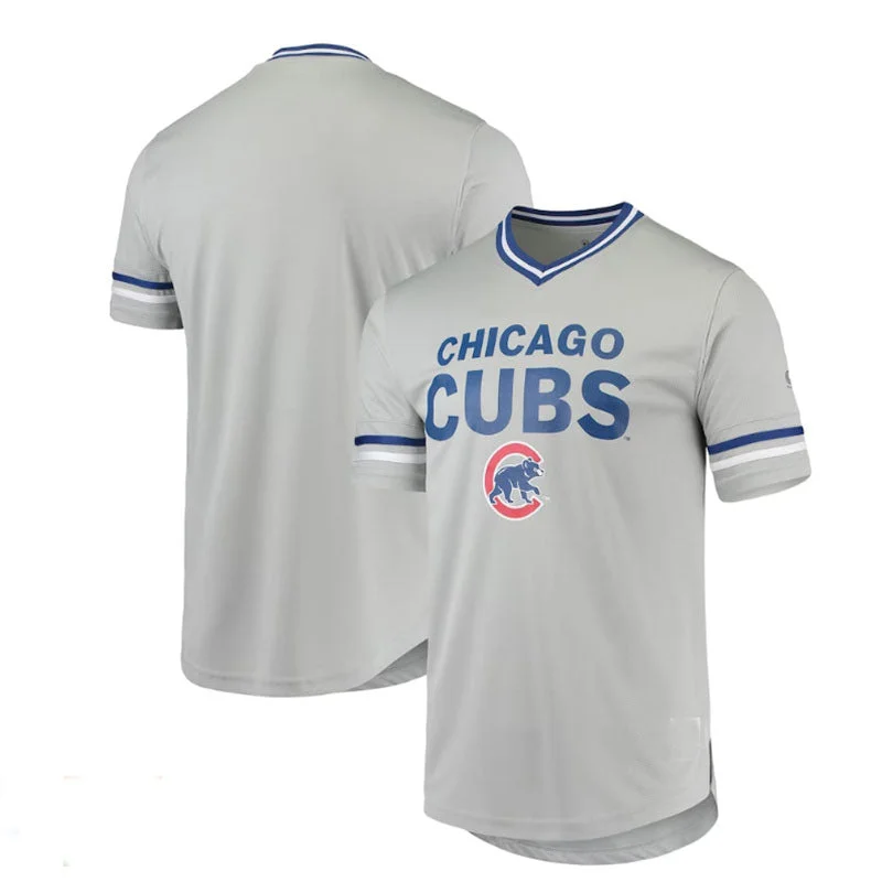 Chicago Cubs Gray Replica V-Neck Jersey Baseball Jerseys-NBA Statement Jerseys -