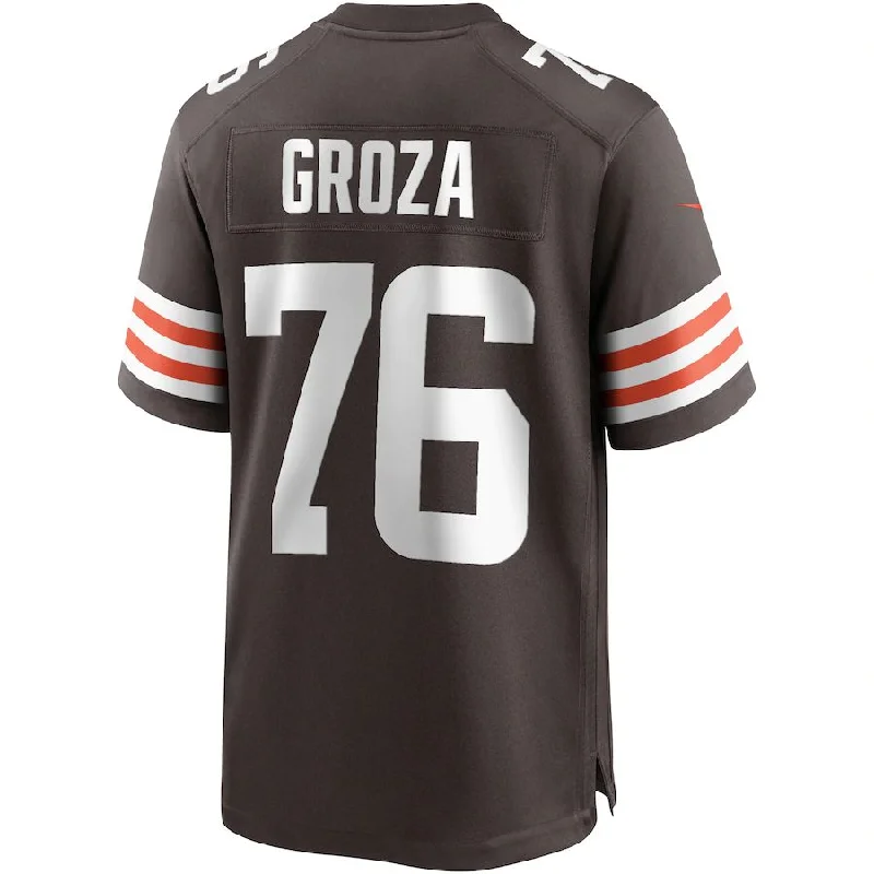 C.Browns #76 Lou Groza Brown Game Retired Player Jersey Stitched American Football Jerseys-NFL Limited Edition Jerseys -