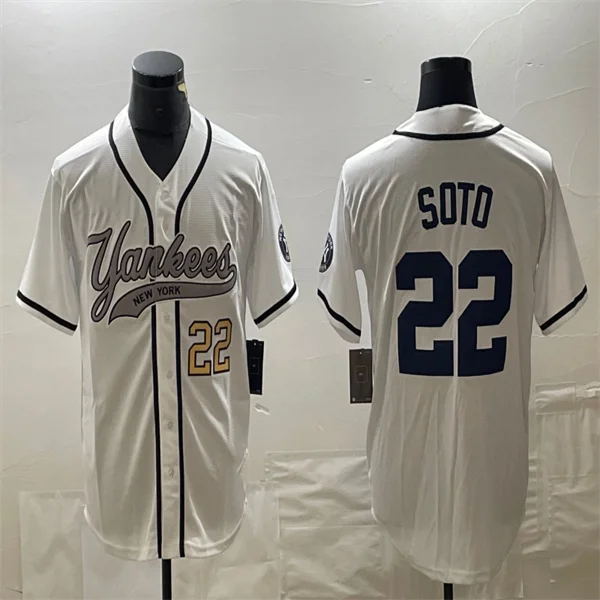 Los Angeles Dodgers #22 Juan Soto White Home Authentic Patch Jersey Baseball Jerseys-NBA Limited Edition Jerseys -