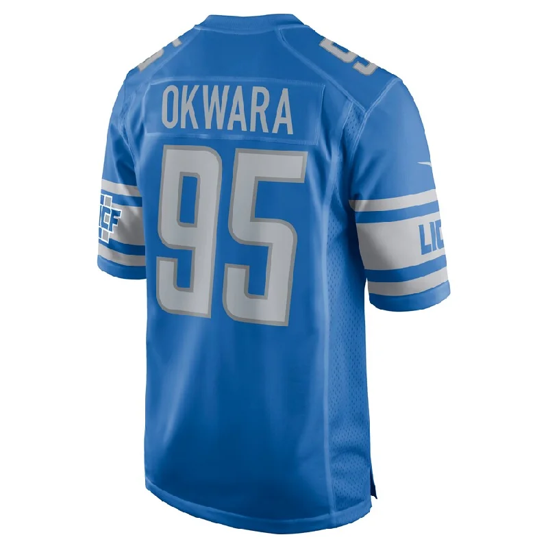 D.Lions #95 Romeo Okwara Blue Game Jersey Stitched American Football Jerseys-NFL All-Star Game Jerseys -