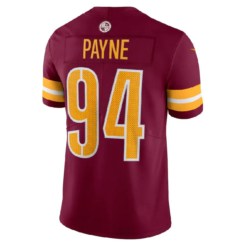 W.Commanders #94 Da'Ron Payne Burgundy Vapor Limited Jersey Stitched American Football Jerseys-NFL College Throwback Jerseys -