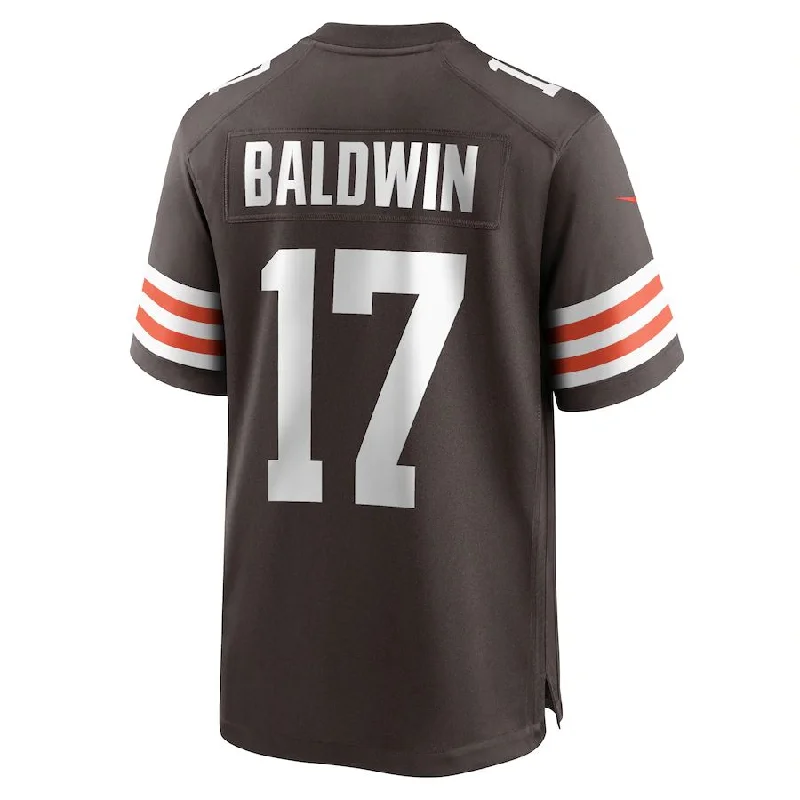 C.Browns #17 Daylen Baldwin Brown Game Player Jersey Stitched American Football Jerseys-NFL Breast Cancer Awareness Jerseys -