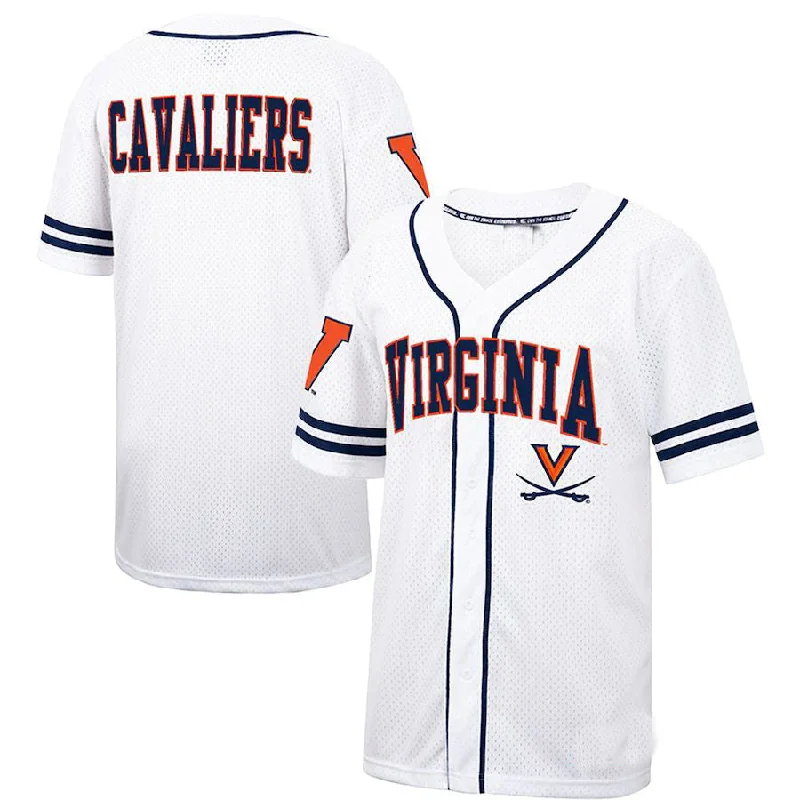 V.Cavaliers Colosseum Free Spirited Baseball Jersey White Navy Stitched American College Jerseys-NBA Authentic Player Jerseys -