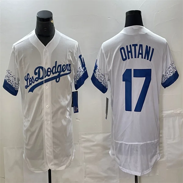 Los Angeles Dodgers #17 Shohei Ohtani White Home Authentic Patch Jersey Baseball Jerseys-NBA Christmas Game Jerseys -