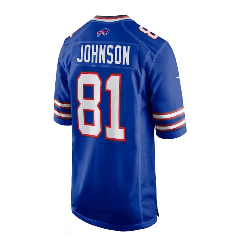 B.Bills #81 KeeSean Johnson Game Player Jersey - Royal Stitched American Football Jerseys-NFL Stadium Jerseys -