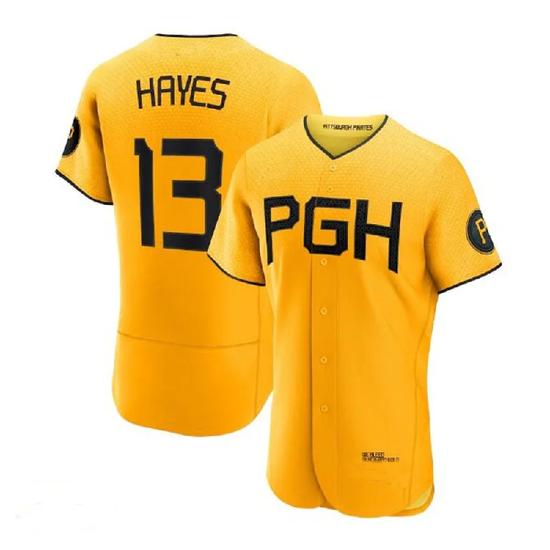 Pittsburgh Pirates #13 Ke'Bryan Hayes 2023 City Connect Authentic Player Jersey - Gold Baseball Jerseys-NBA Women's Team Jerseys -