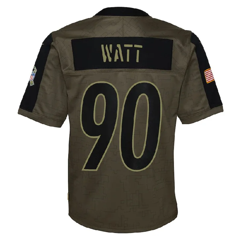 P.Steelers #90 T.J. Watt Olive 2021 Salute To Service Game Jersey Stitched American Football Jerseys-NFL Official Licensed Jerseys -