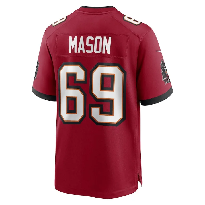 TB.Buccaneers #69 Shaq Mason Red Game Player Jersey Stitched American Football Jerseys-NFL Supporter Jerseys -