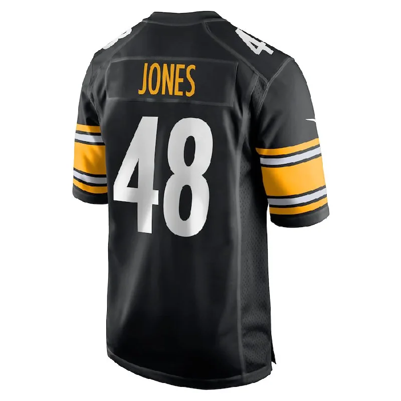 P.Steelers #48 Jamir Jones Black Team Game Player Jersey Stitched American Football Jerseys-NFL Classic Football Jerseys -