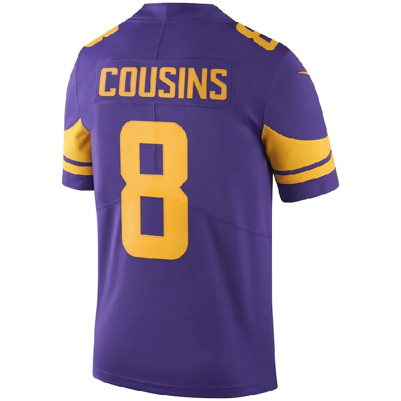 MN.Vikings #8 Kirk Cousins Purple Color Rush Vapor Untouchable Limited Jersey Stitched American Football Jerseys-NFL Authentic Football Jerseys -