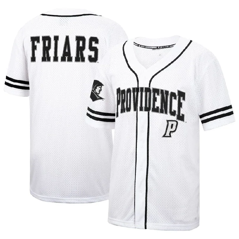 P.Friars Colosseum Free-Spirited Full-Button Baseball Jersey White Stitched American College Jerseys-NBA Vintage Team Jerseys -