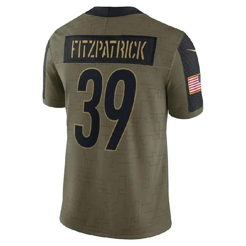 P.Steelers #39 Minkah Fitzpatrick Olive 2021 Salute To Service Limited Player Jersey Stitched American Football Jerseys-NFL Youth Football Jerseys -