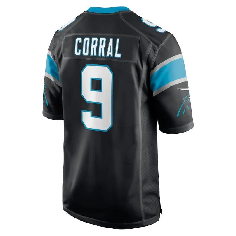 C.Panthers #9 Matt Corral Black 2022 Draft Pick Player Game Jersey Stitched American Football Jerseys-NFL Vapor Limited Jerseys -