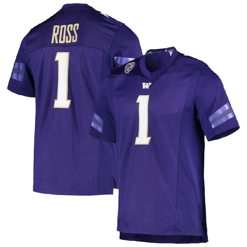 W.Huskies #1 John Ross Alumni Football Jersey Purple Stitched American College Jerseys-NBA Jordan Brand Jerseys -