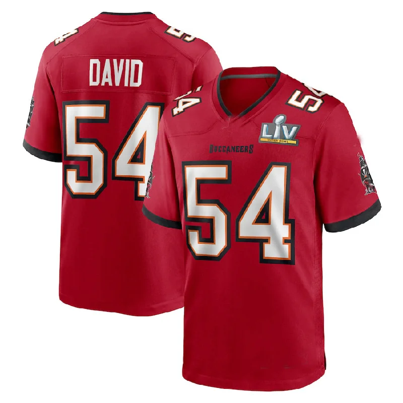 TB.Buccaneers #54 Lavonte David Red Super Bowl LV Game Jersey Stitched American Football Jerseys-NFL Supporter Jerseys -