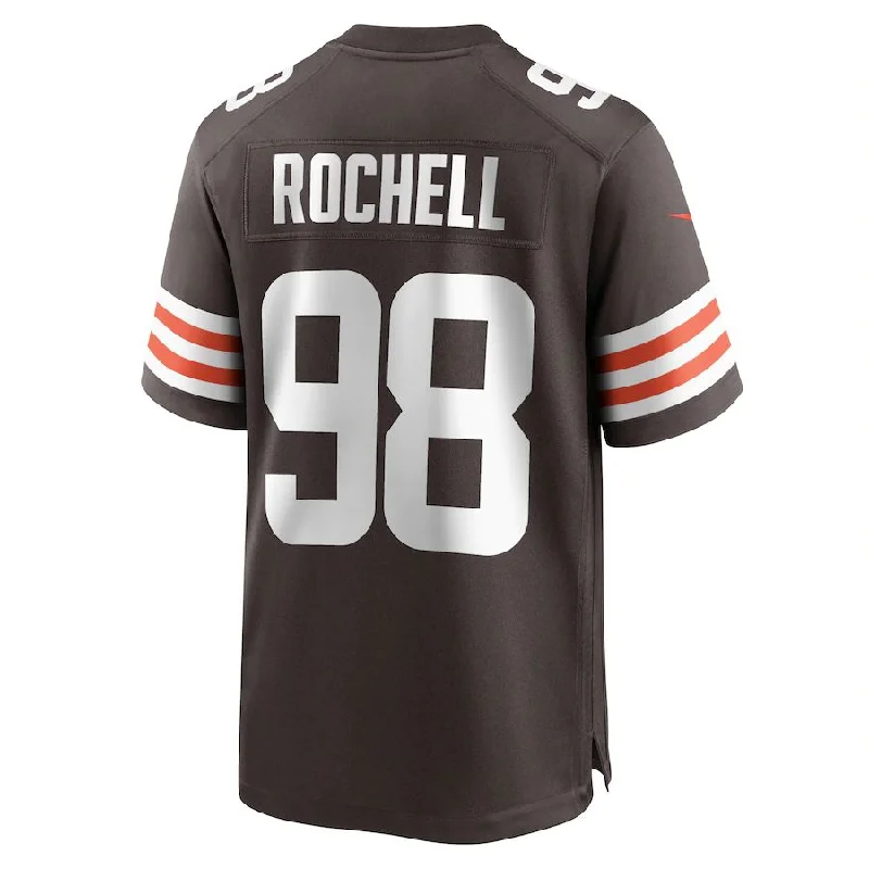 C.Browns #98 Isaac Rochell Brown Game Player Jersey Stitched American Football Jerseys-NFL Sideline Gear Jerseys -